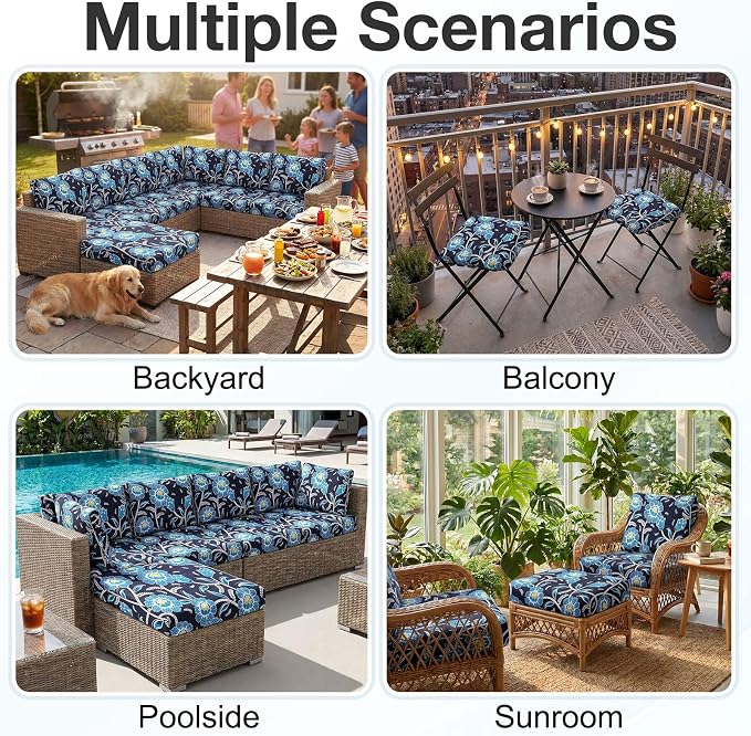 Waterproof Outdoor Cushion Covers, Stretch Patio Slipcovers | UV Resistant - Image 5