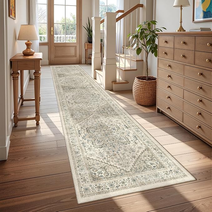 Runner Rug 2x10, Washable Rugs for Entryway Rug, Bathroom Bedroom by Restydon