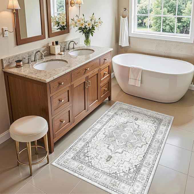 Madane Washable Area Rug 2x3 Small Entryway Rugs Non-Slip, Low Pile Floor Carpet - Image 4