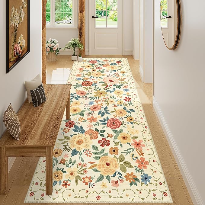 DUKINO 3x8 Hallway Runner Rug, Washable Kitchen Rug Non Slip, Low Pile - Image 5