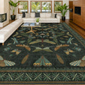 Forest Green Rugs for Living Room by HazoHaus