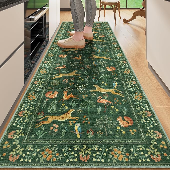 DUKINO 2x10 Kitchen Runner Rug, Soft Non Slip Animal Washable Rug, Non-Shedding by DUKINO