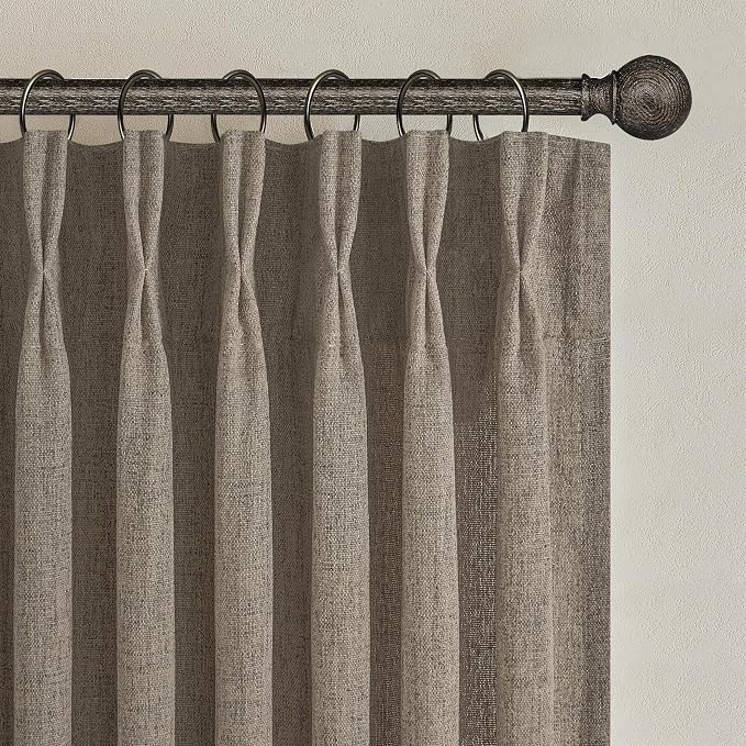 Extra Wide 70 Inch Linen Blend Semi Sheer Curtains 96 Inches Long - Image 7