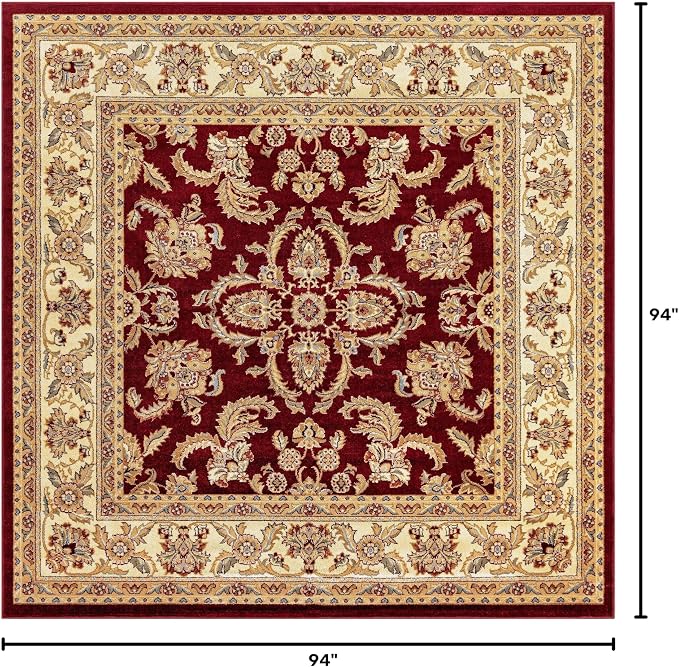 Rugs.com - Aditi Rug – 8 Ft Square Red Easy-Clean Rug – Traditional Medallion - Image 2
