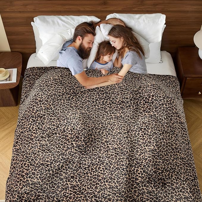 Edenleaf Leopard Print Blanket Fleece Throw by Edenleaf