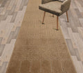 Custom Size Modern Abstract Floor Carpet Runner Rug for Hallways, Slip Resistant Latex Rubber Backed, 31 inch Wide X Customized Length, Art Gold Tan, 31 inch X 28 feet
