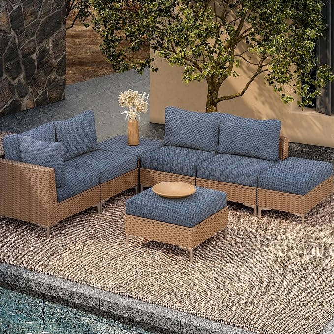 12PCS Patio Cushion Covers, Patio Furniture Couch Seat Slipcovers | Washable - Image 6