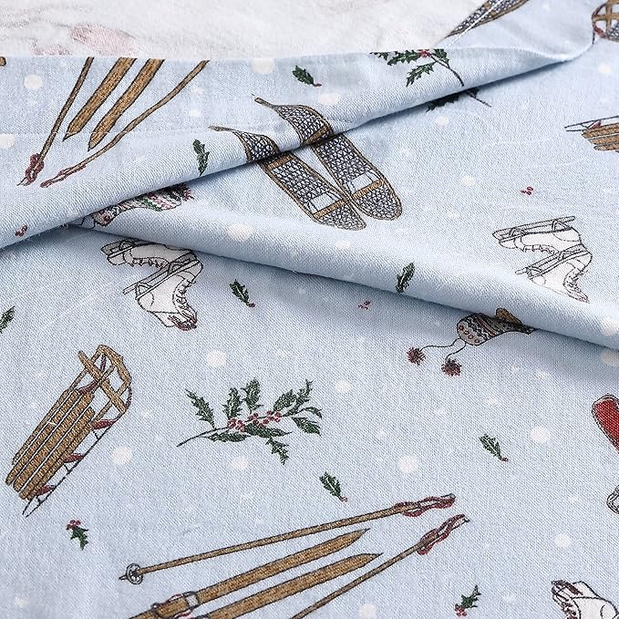 Eddie Bauer - King Sheets, Cotton Flannel Bedding Set, Brushed For Extra Softness, Cozy Home Decor (Snow Days, King)