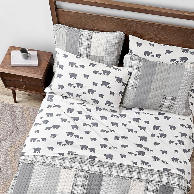 Eddie Bauer - Sheets, Cotton Flannel Bedding Set, Brushed for Extra Softness, Cozy Home Decor (Beacon Hill Ivory, King)