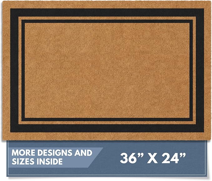 Barnyard Designs Natural Coco Coir Non-Slip Doormat | Heavy-Duty Welcome Mat by BarnyardDesigns