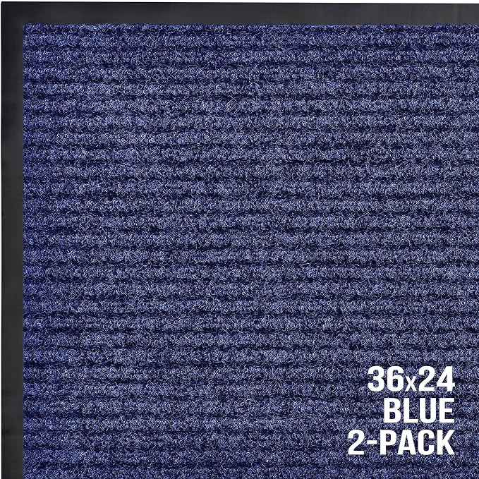 Front Door Mat, Indoor Outdoor Welcome Entryway Entrance Doormat 36x24 Blue | - Image 7