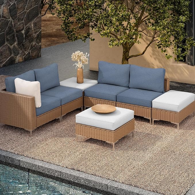 8Pcs Outdoor Cushion Covers, Elastic Patio Cushion Covers | Washable, - Image 5