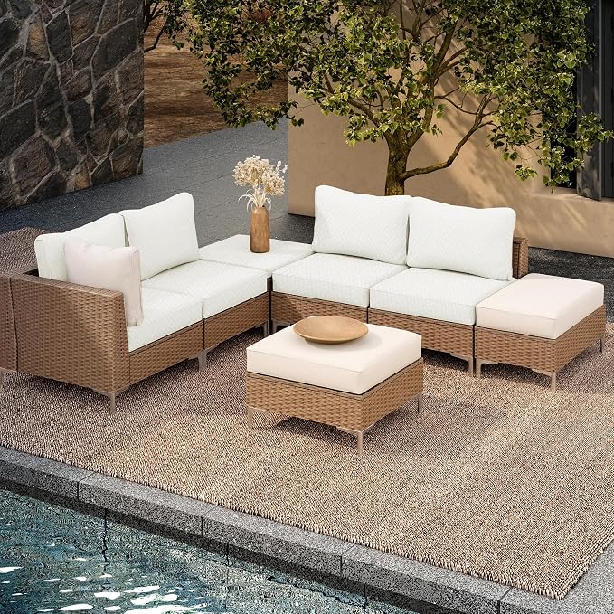 8Pcs Outdoor Cushion Covers, Elastic Patio Cushion Covers | Washable, - Image 5