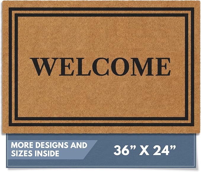 Barnyard Designs Natural Coco Coir Non-Slip Doormat | Heavy-Duty Welcome Mat by BarnyardDesigns