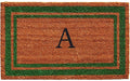 Calloway Mills Green Border 18" x 30" Monogram Doormat, Natural/Green by Callowaymills
