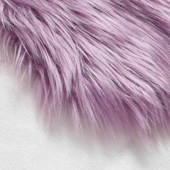Stratford Park Lilac Bloom Faux Fur Rug, Super Soft Fluffy Area Rug - Image 3