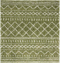 SAFAVIEH Arizona Shag Collection Accent Rug - 3'2" Square, Green & Ivory, Moroccan Design, Non-Shedding & Easy Care, 1.6-inch Thick, Ideal for The Living Room, Dining, Bedroom (ASG741X)