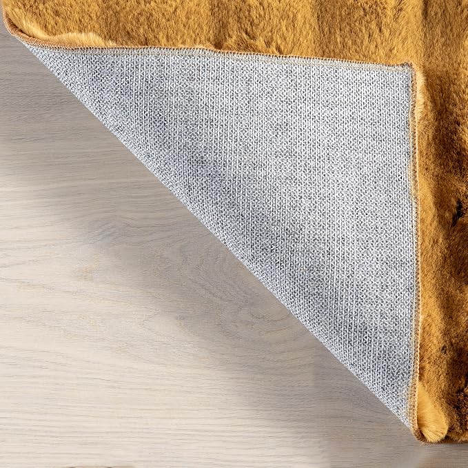 nuLOOM Jeni Gold Checkered Washable Runner Rug - Image 3