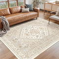Area Rugs 5x7 Washable Rugs for Living Room, Cream/Beige | Area Rug for Bedroom by Restydon
