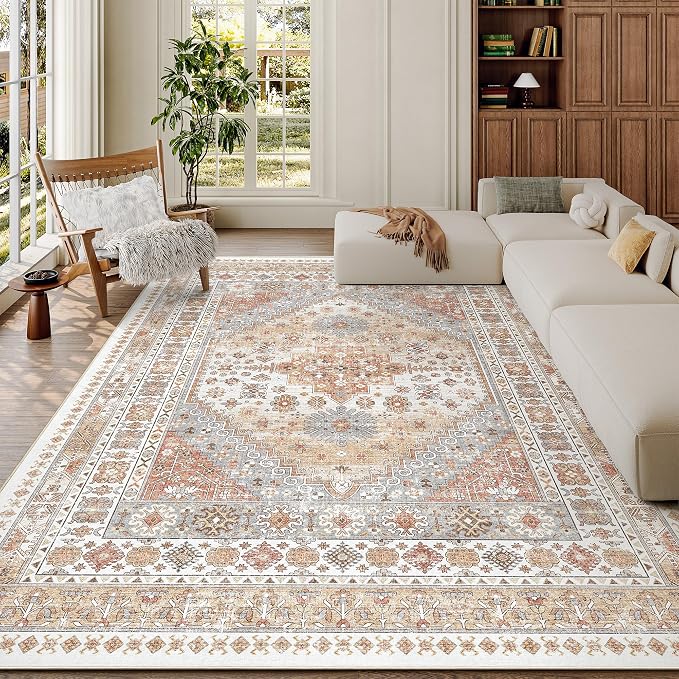 5x8 Area Rugs for Living Room, Large Washable Rug, Dining Room, Low Pile - Image 4