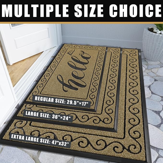 Yimobra Welcome Mats for Front Door 36x24, Heavy Duty Waterproof Outdoor Door - Image 5
