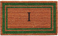 Calloway Mills Green Border 18" x 30" Monogram Doormat, Natural/Green by Callowaymills