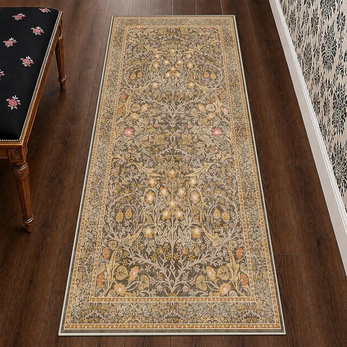 Non Slip 2x7 Gold Brown Runner Rugs - Image 6