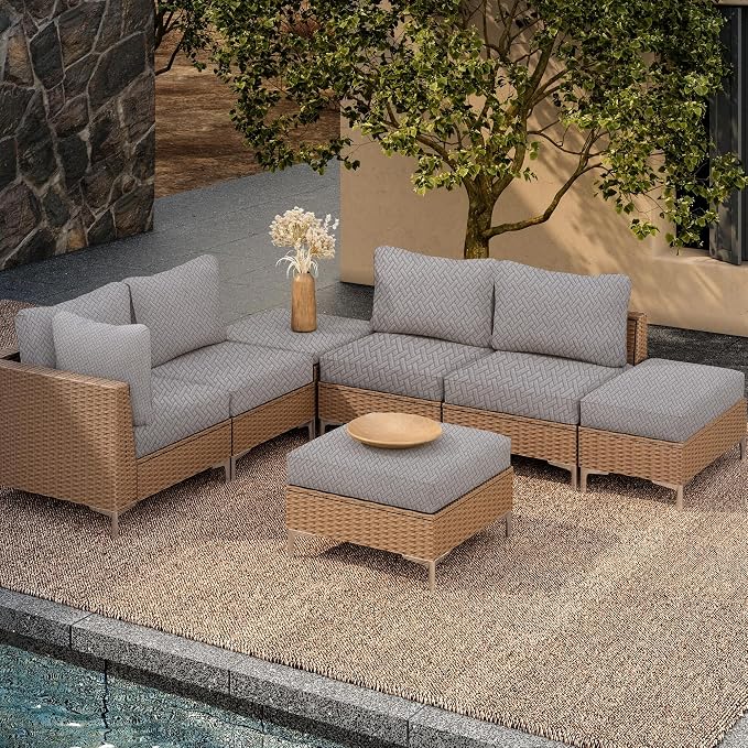 12PCS Patio Cushion Covers, Patio Furniture Couch Seat Slipcovers | Washable - Image 6