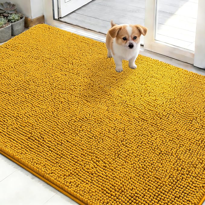 OLANLY Dog Door Mat for Muddy Paws 50x30, Super Absorbent Chenille Mud Mat | by OLANLY