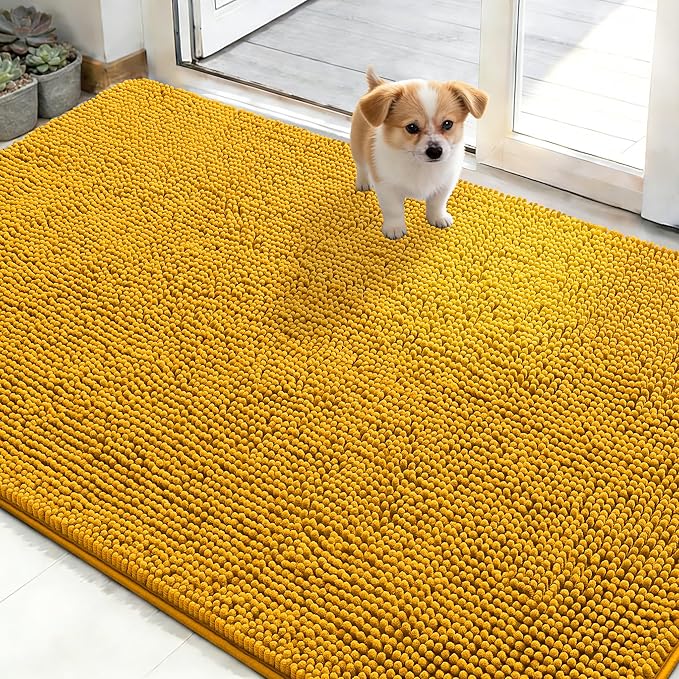 OLANLY Dog Door Mat for Muddy Paws 48x30, Super Absorbent Chenille Mud Mat | by OLANLY