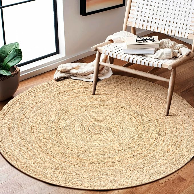 Hausattire Jute Braided Round Rug, 5 ft | 100% natural jute, hand woven - Image 4