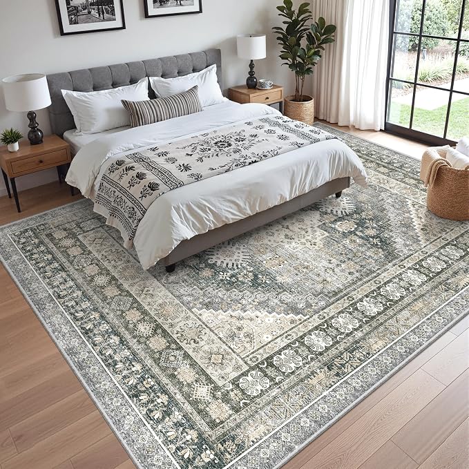 8x10 Area Rugs for Living Room, Large Washable Rug, Wheat | Rugs for Bedroom - Image 9