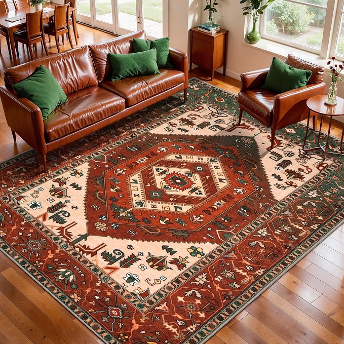 SERISSA 5x7 Washable Non Slip Boho Area Rug by SERISSAHomeDecorCollection