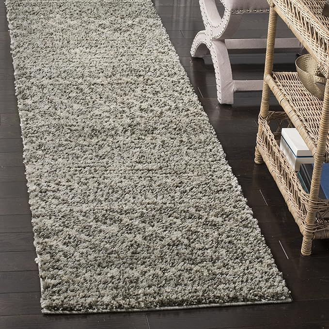 SAFAVIEH Arizona Shag Collection Runner - 2'6" x 14', Brown & Ivory, Moroccan Design, Non-Shedding & Easy Care, 1.6-inch Thick, Ideal for The Living Room, Dining, Bedroom (ASG741B)