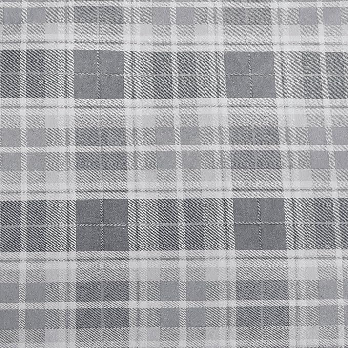 Laura Ashley - Flannel Sheets Twin Size, Anti-Pilling & Wrinkle Resistant Cotton, Touchably Soft for All-Season Comfort - Bed Sheets with Matching Pillowcases & Fitted Sheet (Mulholland Plaid Grey)