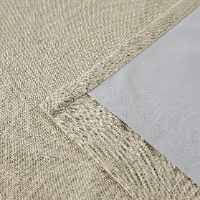 Vision Home Sand Pinch Pleated Full Blackout Curtains Linen Blended Room - Image 8