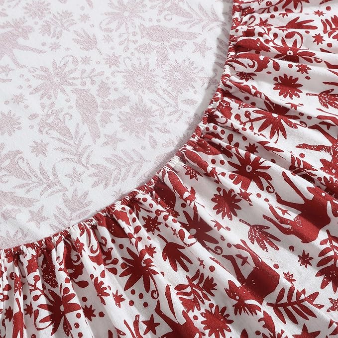 Eddie Bauer - Queen Sheets, Cotton Flannel Bedding Set, Brushed for Extra Softness, Cozy Home Decor (Arcadia Red, Queen)