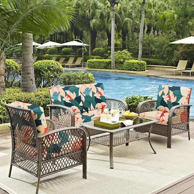 8Pcs Outdoor Cushion Covers, Elastic Patio Cushion Covers | Washable, - Image 6