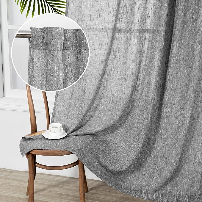 MYSKY HOME Living Room Curtains 2 Panels Boho Semi Sheers Long Drapes Light by MYSKYHOME