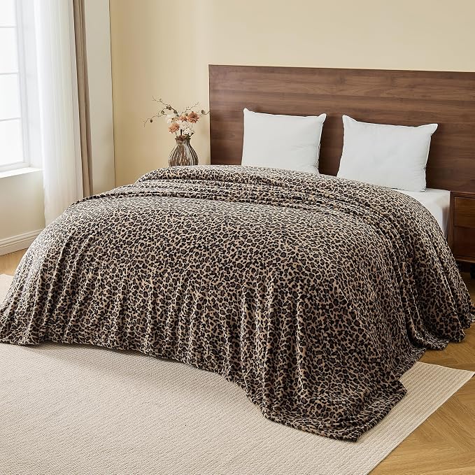 Edenleaf Leopard Print Blanket Fleece Throw - Image 3