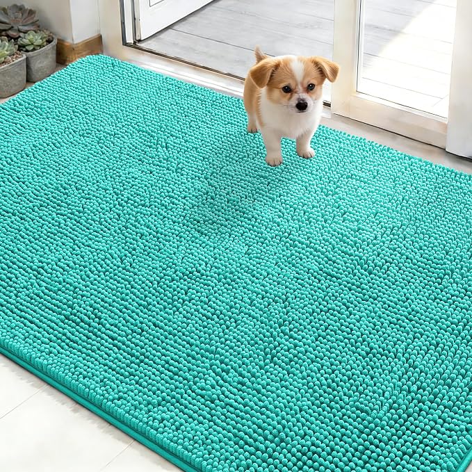 OLANLY Dog Door Mat for Muddy Paws 50x30, Super Absorbent Chenille Mud Mat | by OLANLY