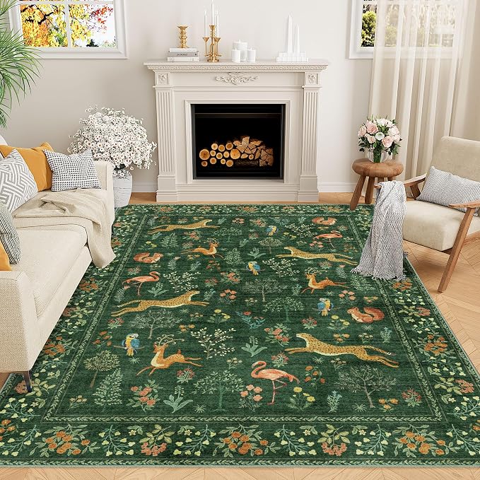 DUKINO 5x7 Area Rugs, Washable Animal Rug by DUKINO