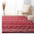 SAFAVIEH Arizona Shag Collection Accent Rug - 4' x 6', Red & Ivory, Moroccan Design, Non-Shedding & Easy Care, 1.6-inch Thick Ideal for High Traffic Areas in Entryway, Living Room, Bedroom (ASG741Q)