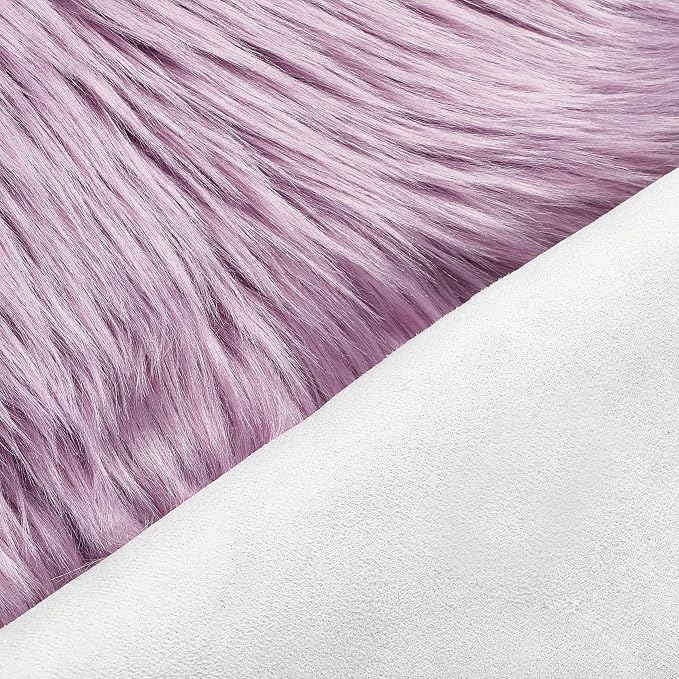 Stratford Park Lilac Bloom Faux Fur Rug, Super Soft Fluffy Area Rug - Image 5