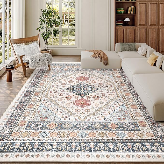 Pink Rugs for Bedroom-5x7 Area Rugs for Living Room, Dining Room, Low Pile - Image 4
