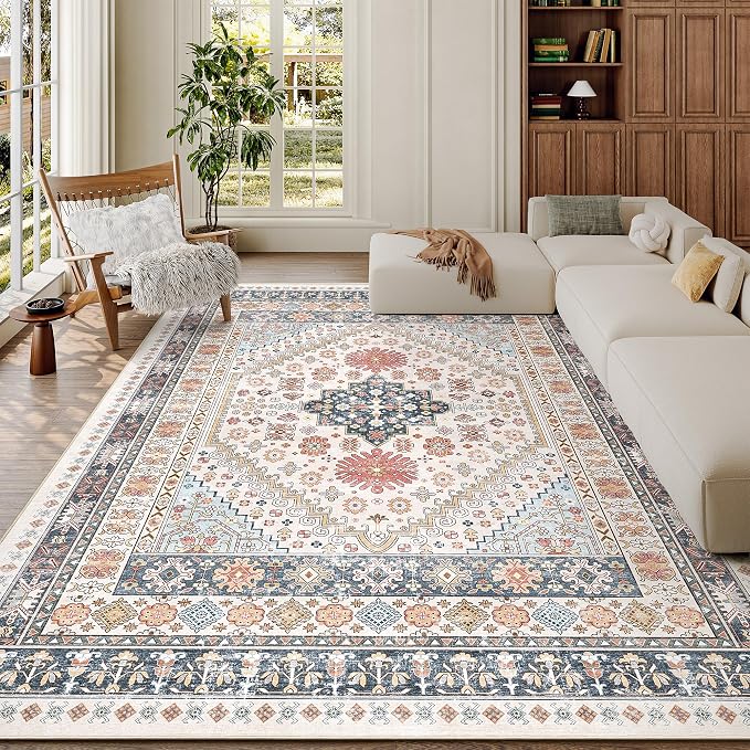 Pink Rugs for Bedroom-6x9 Area Rugs for Living Room, Dining Room, Low Pile - Image 4