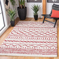 SAFAVIEH Arizona Shag Collection Accent Rug - 4' x 6', Ivory & Red, Moroccan Design, Non-Shedding & Easy Care, 1.6-inch Thick Ideal for High Traffic Areas in Entryway, Living Room, Bedroom (ASG741P)