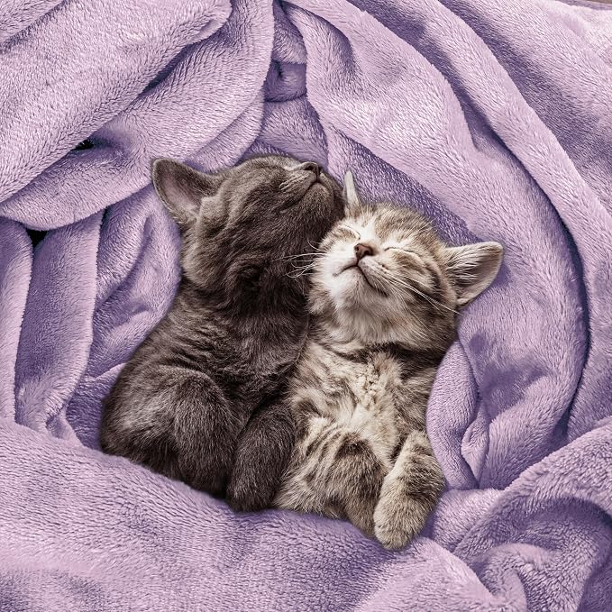 Utopia Bedding Ultra Soft Fleece Bed Blanket King Size Lilac | Microfiber Plush - Image 4