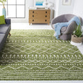SAFAVIEH Arizona Shag Collection Area Rug - 9' x 12', Green & Ivory, Moroccan Design, Non-Shedding & Easy Care, 1.6-inch Thick Ideal for High Traffic Areas in Living Room, Bedroom (ASG741X)