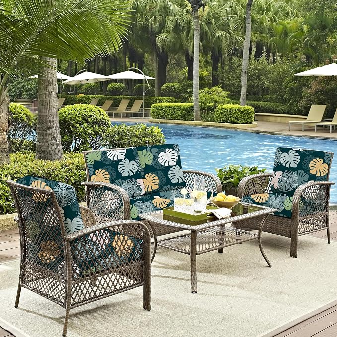 8Pcs Outdoor Cushion Covers, Elastic Patio Cushion Covers | Washable, - Image 6